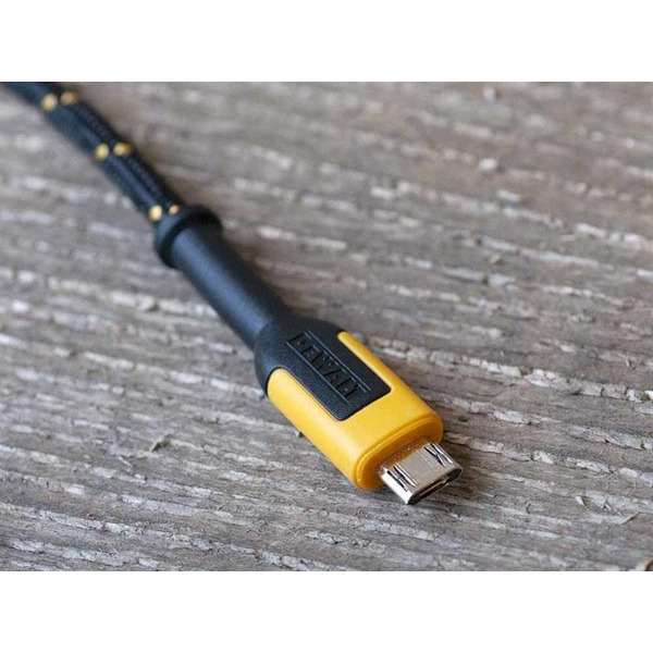 DEWALT DWT1311322 Telecoms USB A to USB-Micro Reinforced Charging Cable 1.8m (6ft)