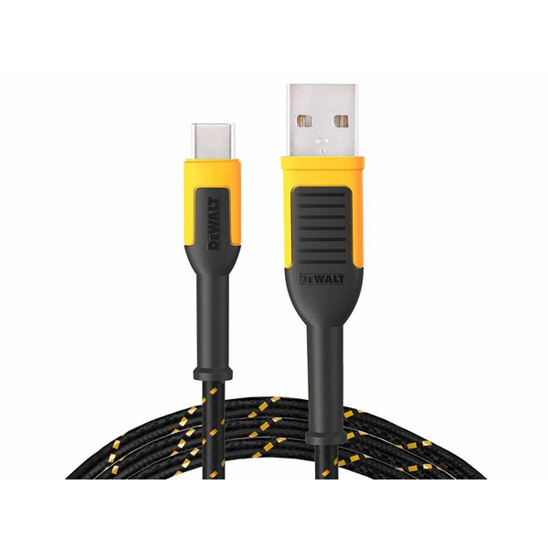 DEWALT DWT1311349 Telecoms USB A to USB C Reinforced Charging Cable 3m (10ft)