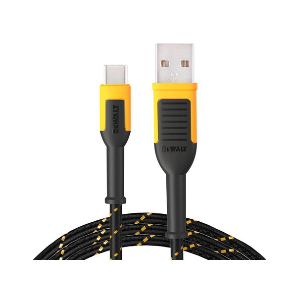 DEWALT DWT1311349 Telecoms USB A to USB C Reinforced Charging Cable 3m (10ft)