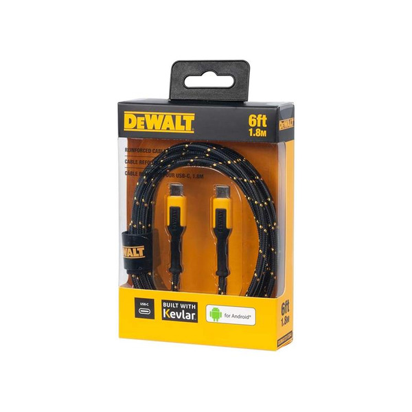 DEWALT DWT1311354 Telecoms USB C to USB C Reinforced Charging Cable 1.8m (6ft)