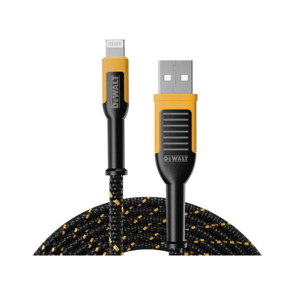 DEWALT DWT1311359 Telecoms USB A to Lightning® Reinforced Charging Cable 1.2m (4ft)