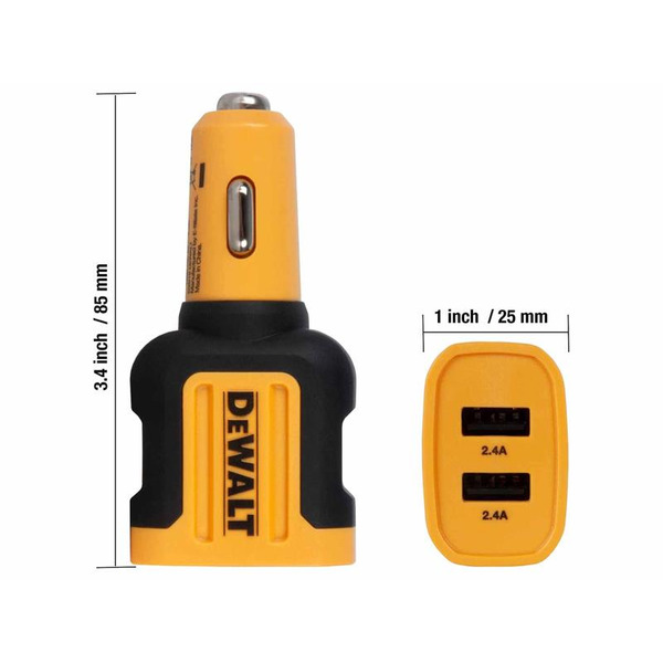 DEWALT DWT1419008 Telecoms 2-Port Mobile USB Charger 24W