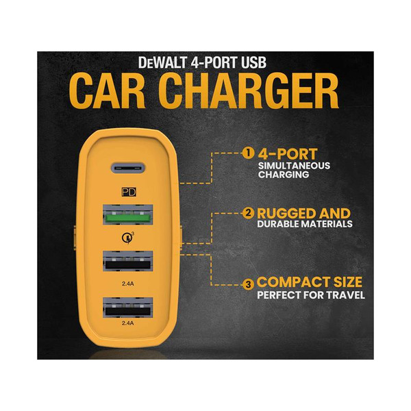DEWALT DWT1419009 Telecoms 4-Port Mobile USB PD Charger 60W