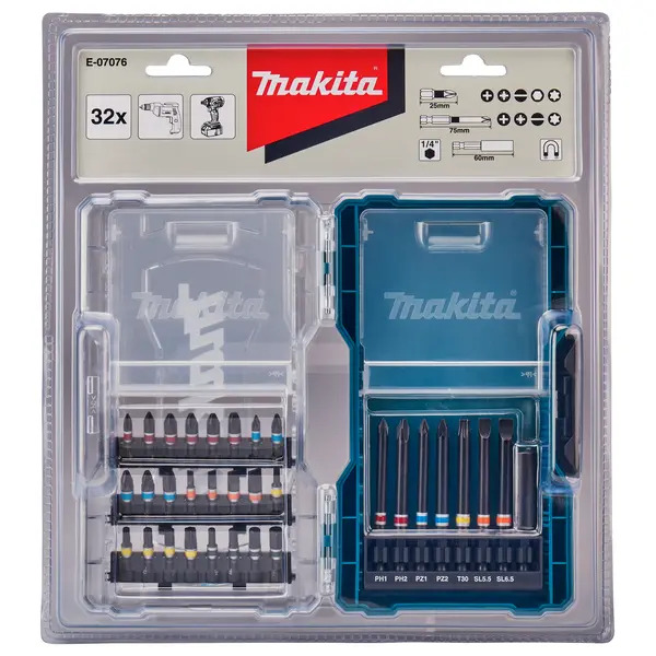 Makita E-07076 32 Piece Screwdriver Bit Set 