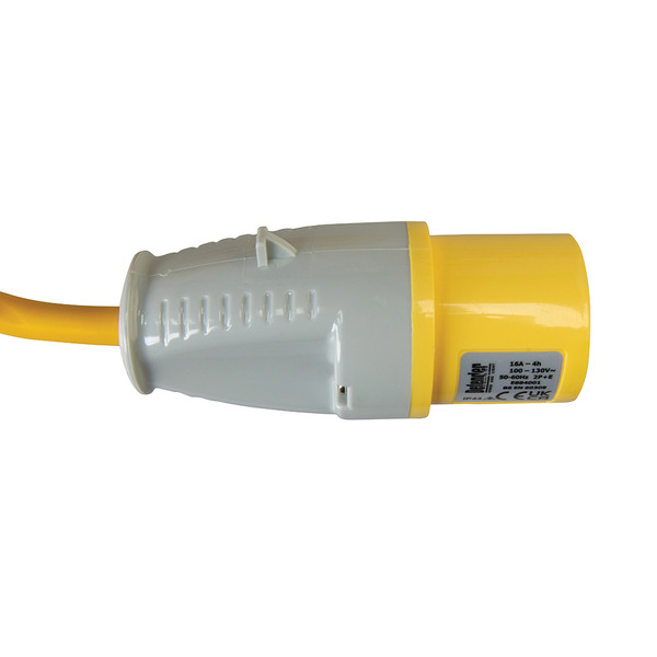 Defender Extension Lead Yellow 2.5mm2 16A 25m - 110V