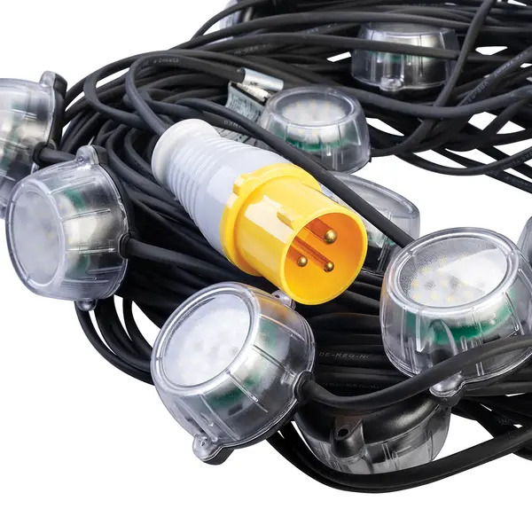 Defender E89355 120W Heavy Duty LED Encapsulated Festoon String Lights 50m - 110V