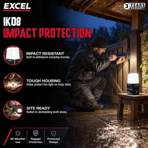 Excel EXL10727 10727 18V 1600 Lumens 360° Portable Site Light Body Only