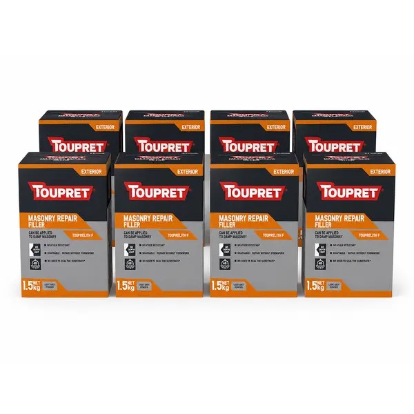 Toupret TOUTTTHR015x8 Exterior Masonry Repair Filler 1.5kg BOX OF 8