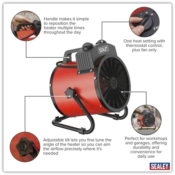 Sealey EH2001 Industrial Fan Heater 2000W/230V
