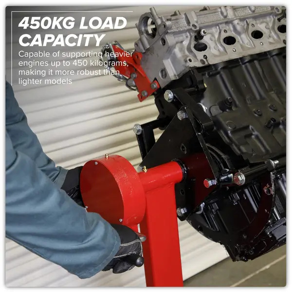 Sealey ES480D Folding 360 Rotating Engine Stand with Geared Handle Drive 450kg Capacity