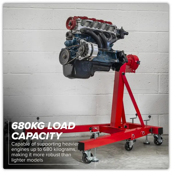 Sealey ES680D Folding 360 Rotating Engine Stand with Geared Handle Drive 680kg Capacity