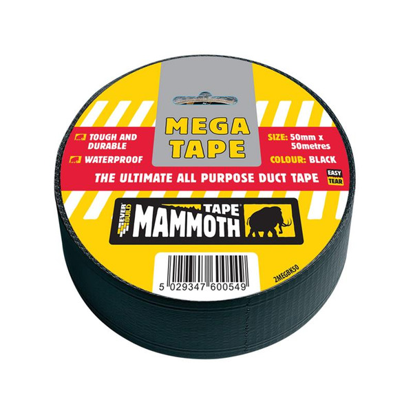 EVB2MEGBK50 Everbuild Sika Mega All Purpose Tape 50mm Black