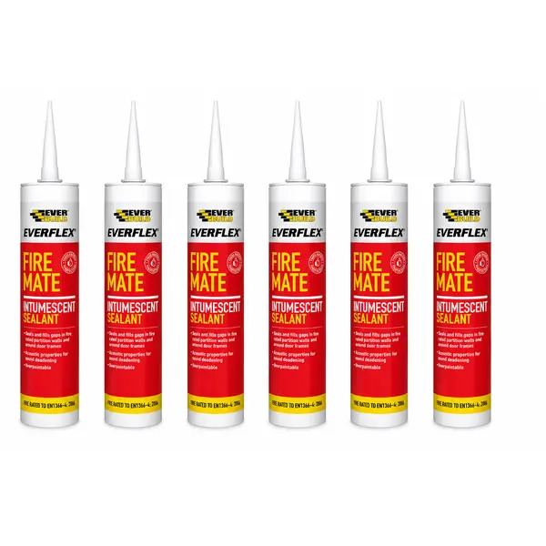 Everbuild 486028x6 FireMate Intumescent Sealant White 295ML x 6