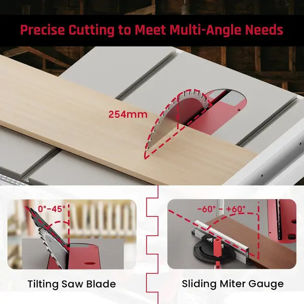 Excel 30961 254mm Portable Table Saw 240V/1800W