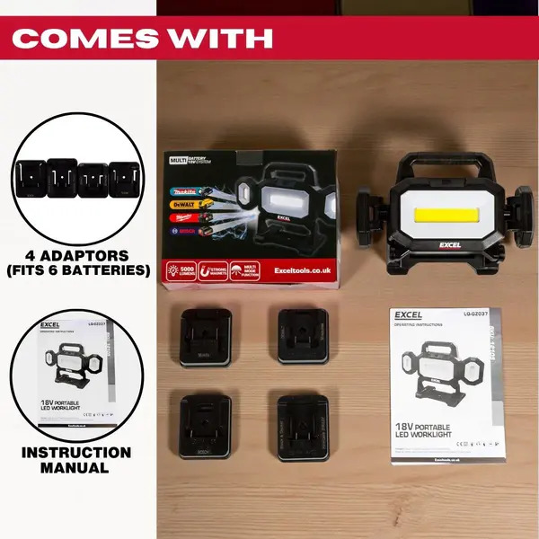 Excel 12105 18V LED Work Light 5000 Lumens