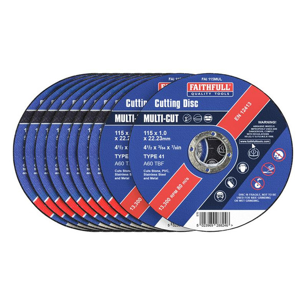 Multi-Purpose Cutting Disc 115 x 1.0 x 22.23mm (Pack 10)