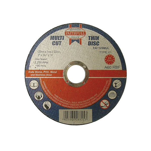 Multi-Purpose Cutting Disc 125 x 1.0 x 22.23mm (Pack 10)