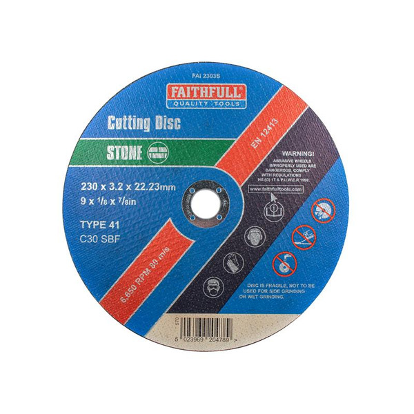 Faithfull Stone Cut Off Disc 230 x 3.2 x 22.23mm