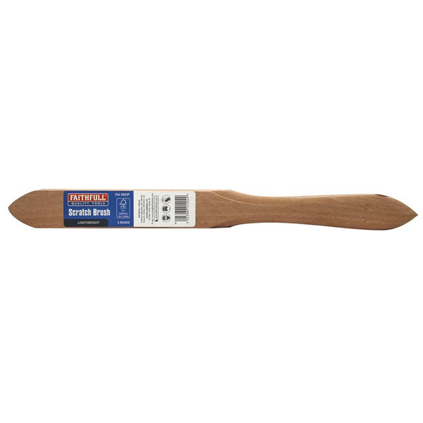 Faithfull Lightweight Scratch Brush, Three Row