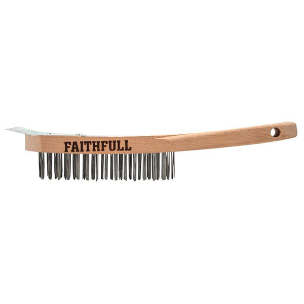 Faithfull Lightweight Scratch Brush with Scraper, Four Row