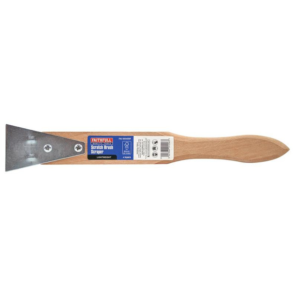 Faithfull Lightweight Scratch Brush with Scraper, Four Row