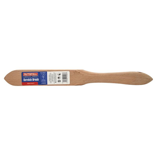 Faithfull Heavy-Duty Scratch Brush, Three Row