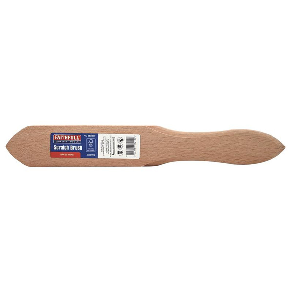 Faithfull Brass Scratch Brush, Four Row