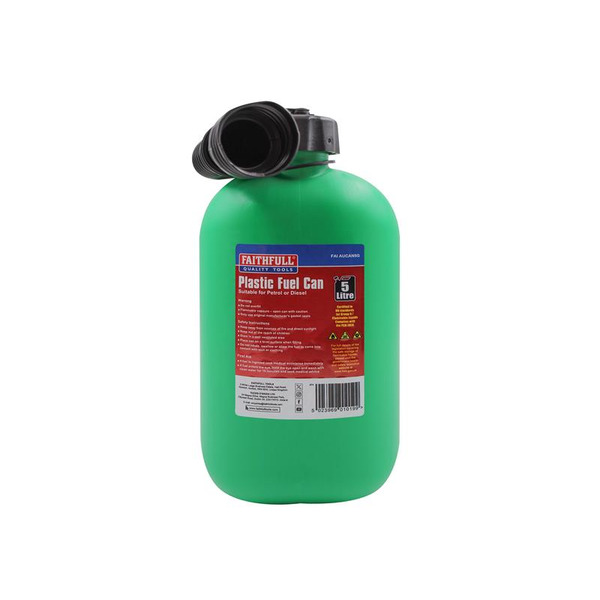 Faithfull Plastic FuelCanGreen 5 litre