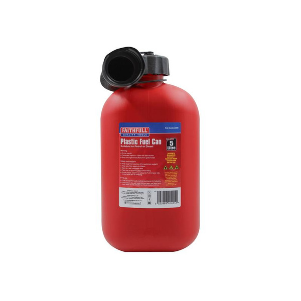 Faithfull Plastic FuelCanRed 5 litre