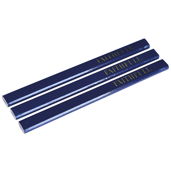 Faithfull Carpenter's Pencils - Blue / Soft (Pack 3)