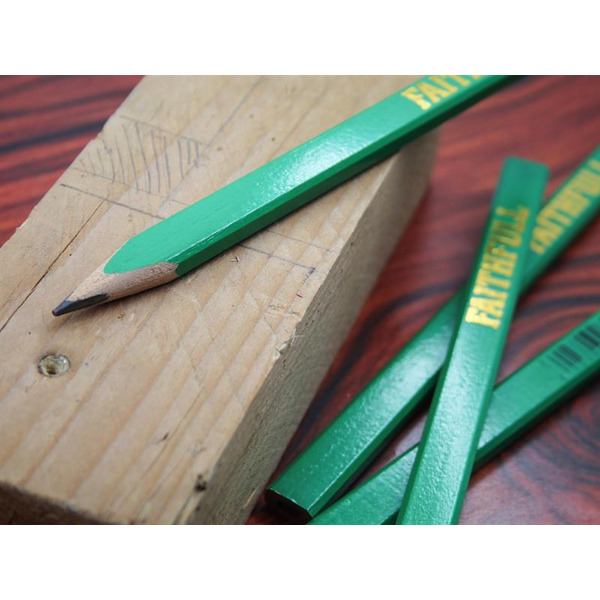 Faithfull FSC Carpenter's Pencils - Green / Hard (Pack 10)