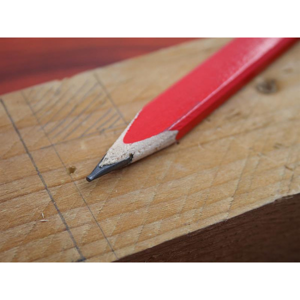 Faithfull FSC Carpenter's Pencils - Red / Medium (Pack 10)