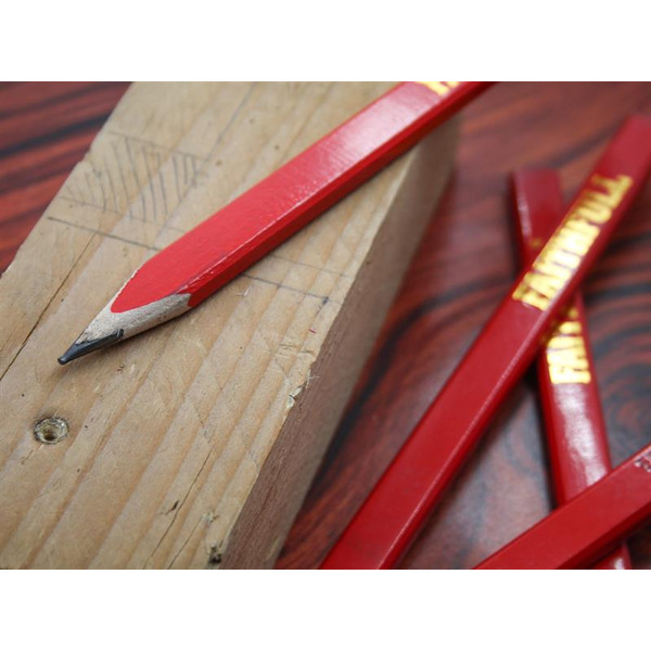 Faithfull FSC Carpenter's Pencils - Red / Medium (Pack 10)