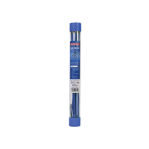 Faithfull Fibreglass Cable Rod Set 15pc 10 x 330mm