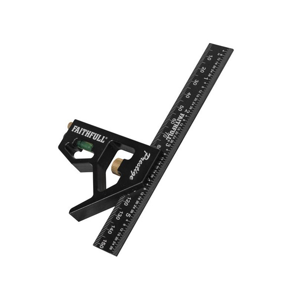 Faithfull Prestige Combination Square Black Aluminium 150mm (6in)