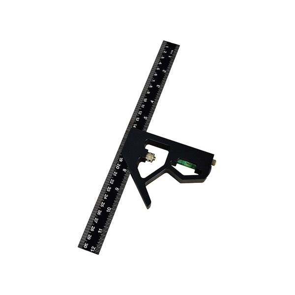 Prestige Combination Square Black Aluminium 300mm (12in)