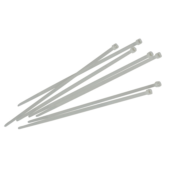 Faithfull Cable Ties White 3.6 x 200mm (Pack 100)