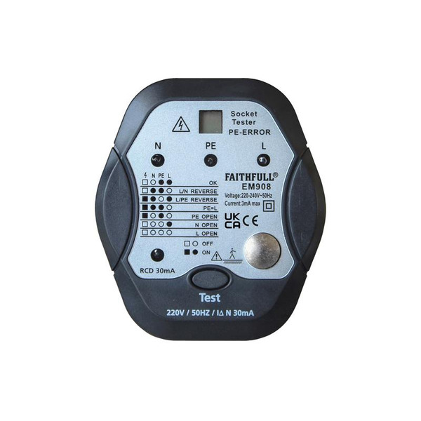 Socket Polarity Tester with RCD Test Function