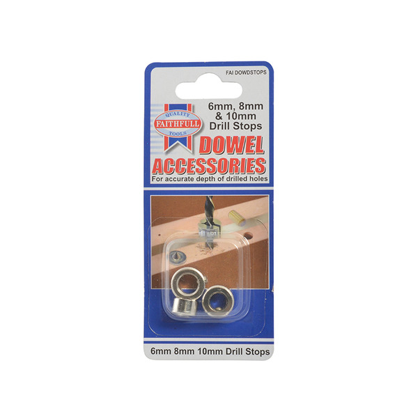 Faithfull Dowel Drill Stops 6, 8 & 10mm
