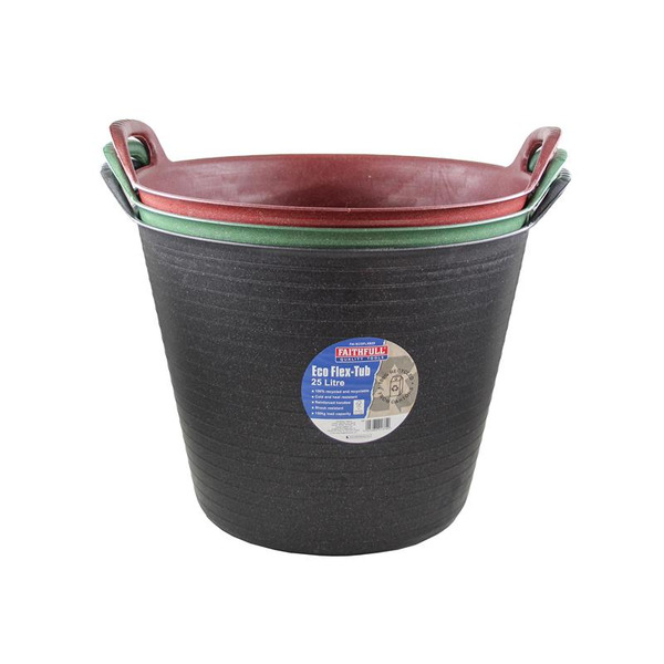 Faithfull FAIECOFLX3PC Eco Flex Tub 25 litre Triple Pack