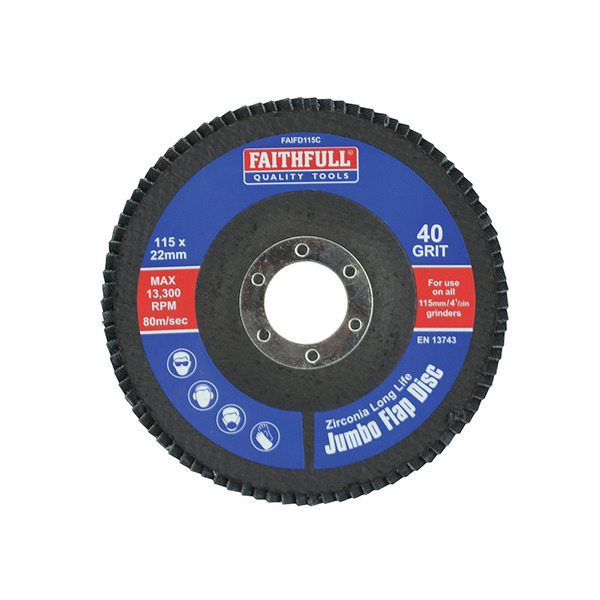 Faithfull Abrasive Jumbo Flap Disc 115mm Coarse