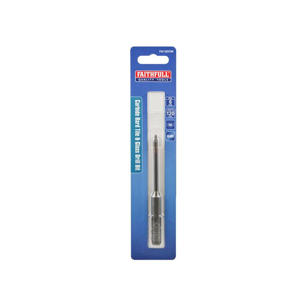 Faithfull Carbide Hard Tile & Glass Drill Bit 6mm