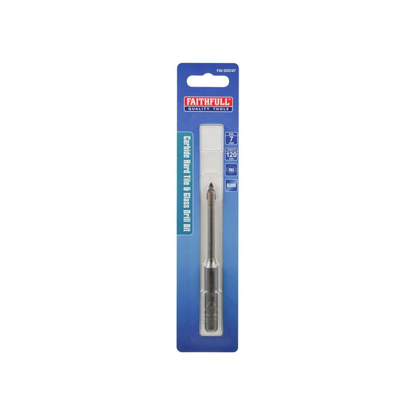 Faithfull Carbide Hard Tile & Glass Drill Bit 7mm