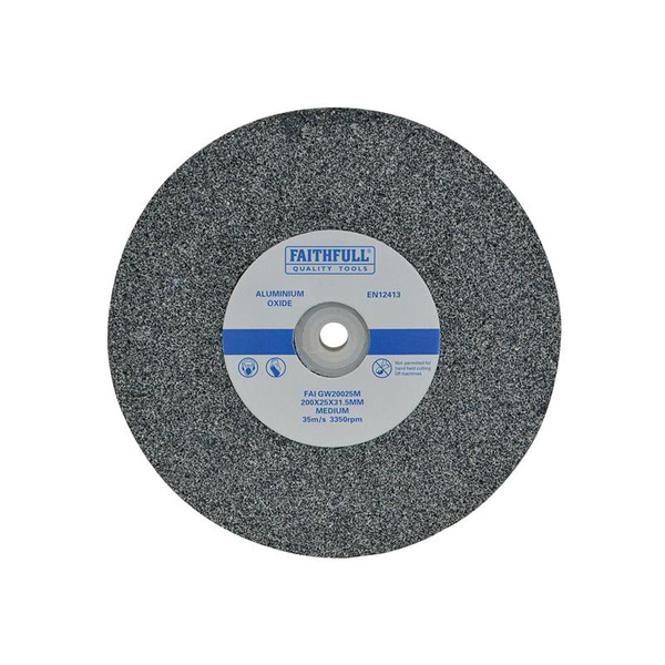 General Purpose Grinding Wheel 200 x 25mm Medium Alox