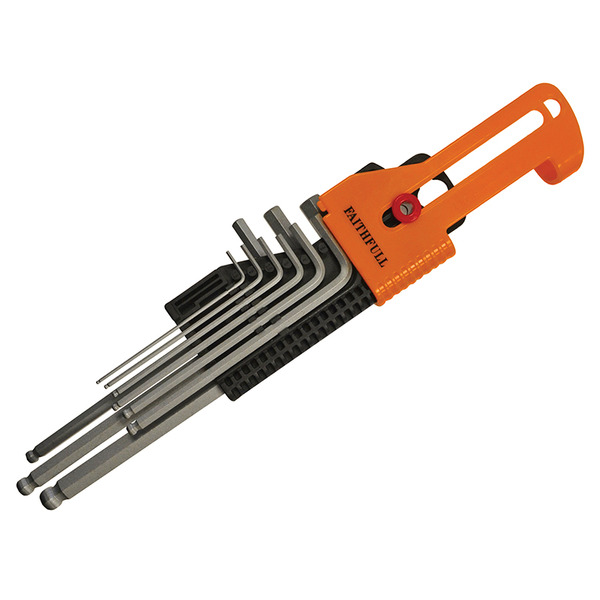 Metric Long Arm Ball End Hex Key Set, 9 Piece