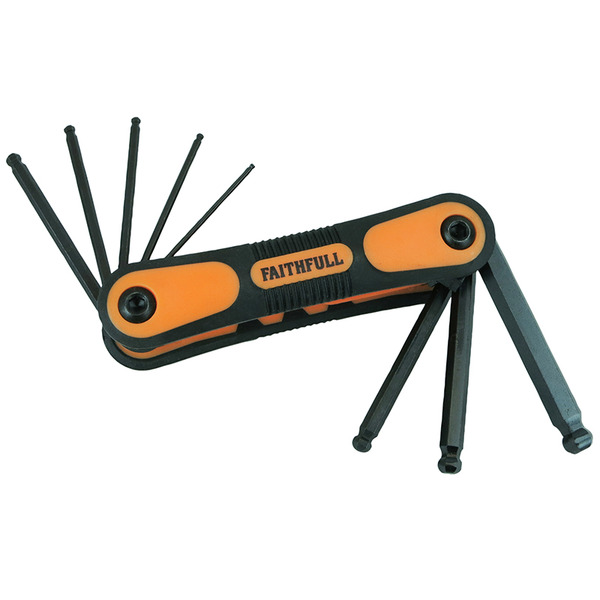 Metric Folding Ball End Hexagon Key Set, 8 Piece