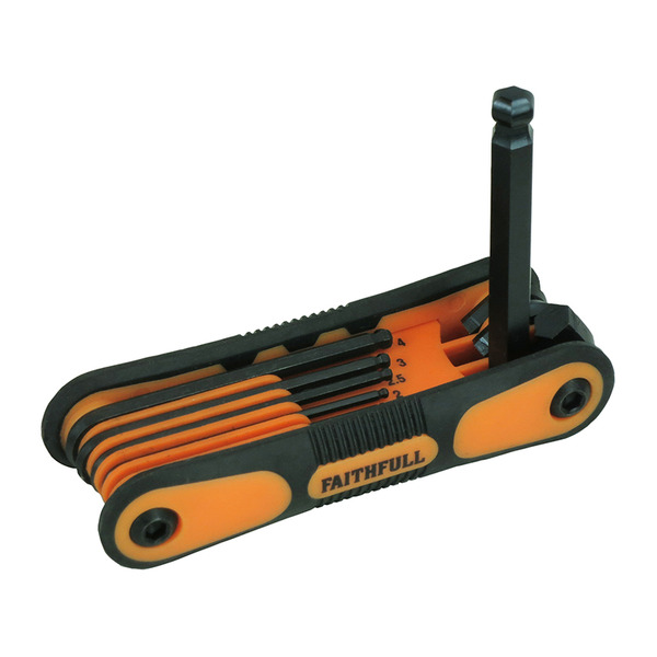 Metric Folding Ball End Hexagon Key Set, 8 Piece