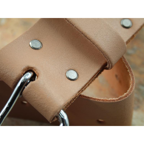 Heavy-Duty Leather Belt 45mm Wide Tan
