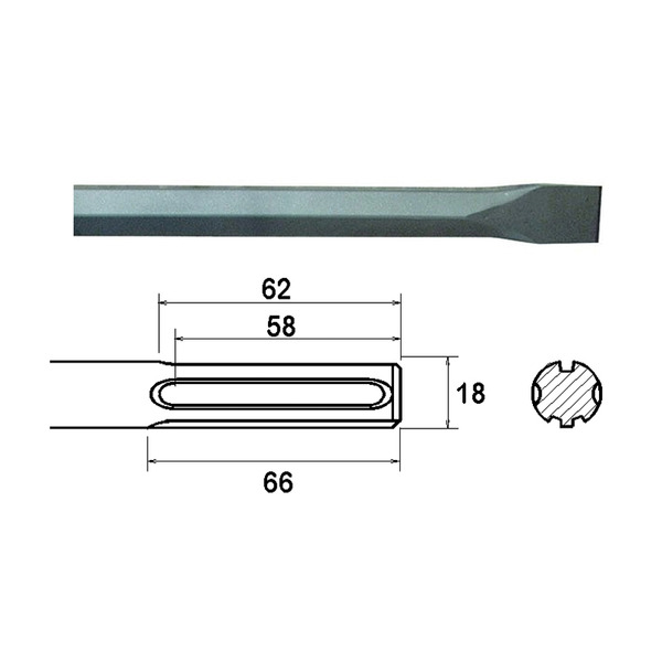 Faithfull SDS Max Chisel 300mm