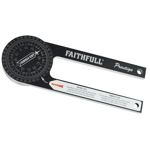 Prestige Mitre Saw Protractor Black Aluminium